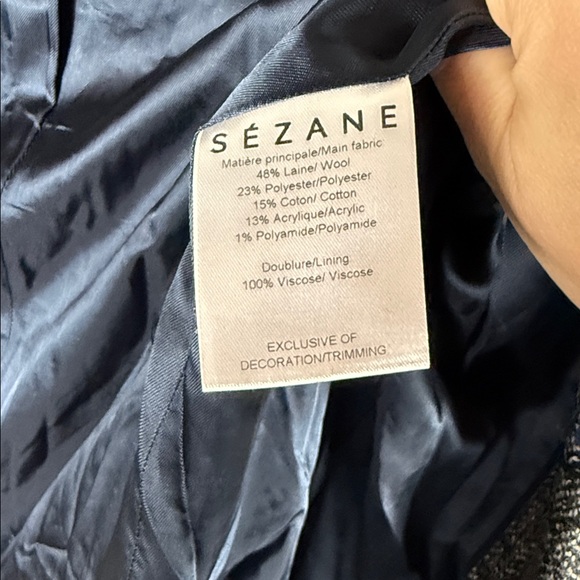 Sezane Sally Jacket in Black Chevron - Picture 7 of 8
